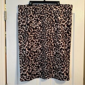 Eloquii Black and Tan Leopard Pencil Skirt